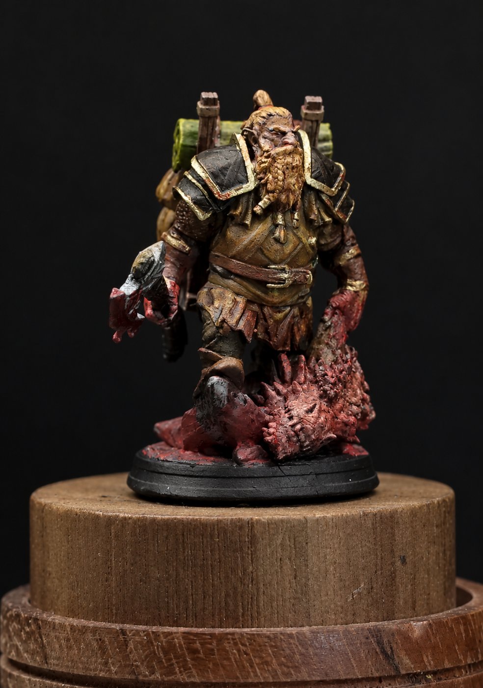 Dwarven Dragon Hunter, miniatura in scala 32mm dipinta a mano